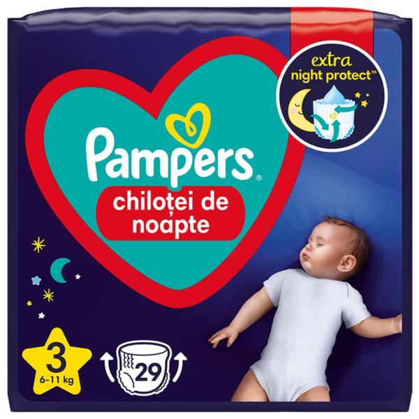 Scutece-Chilotei de Noapte - Pampers Pants Extra Night Protect, marimea 3 (6-11 kg), 29 buc