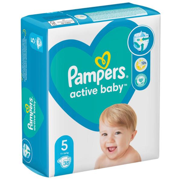 Scutece pentru Bebelusi - Pampers Active Baby, marimea 5 (11-16 kg), 38 buc