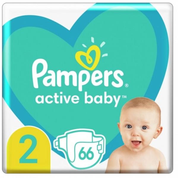 Scutece pentru Bebelusi - Pampers Active Baby, marimea 2 (4-8 kg), 66 buc