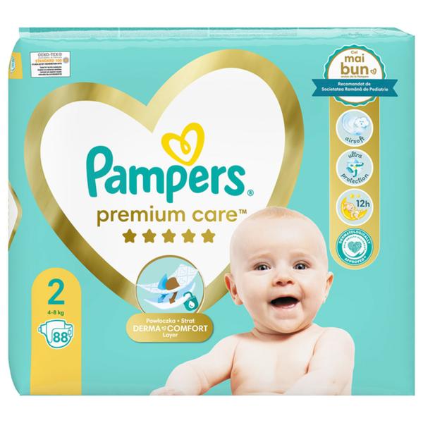 Scutece pentru Bebelusi - Pampers Premium Care, marimea 2 (4-8 kg), 88 buc