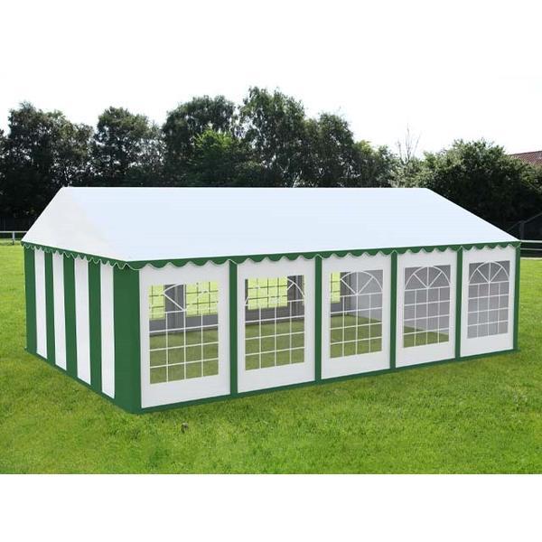 Cort Evenimente Economy, Pvc Verde-Alb, 5x10 m - Corturi24