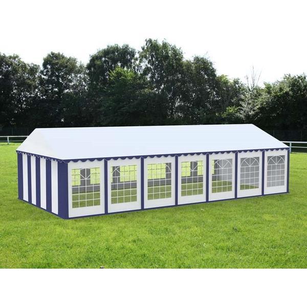 Cort Evenimente Economy, Pvc Albastru-Alb, 6x14 m - Corturi24