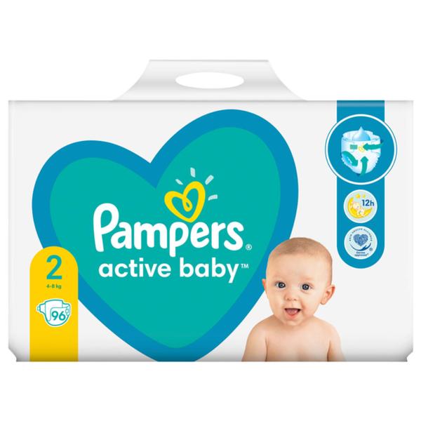 Scutece pentru Bebelusi - Pampers Active Baby, marimea 2 (4-8 kg), 96 buc