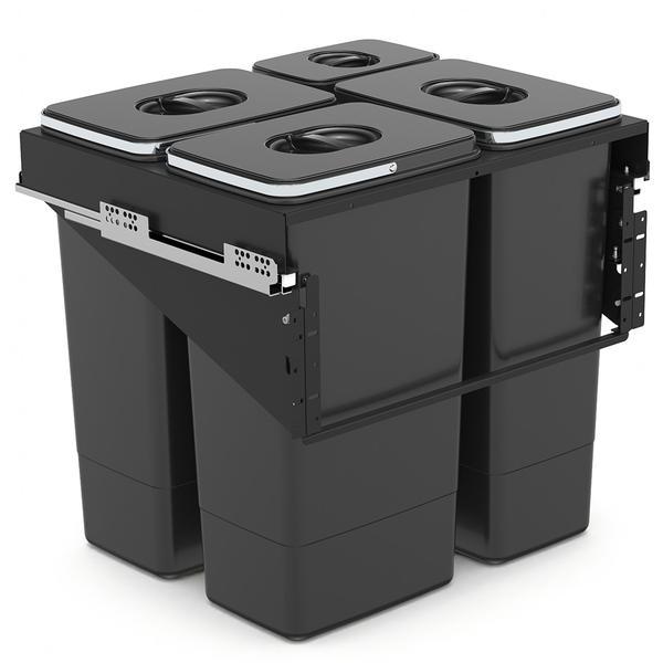 Cos de gunoi incorporabil Front 60 cu trei compartimente x 26 litri si un compartiment x 7 litri