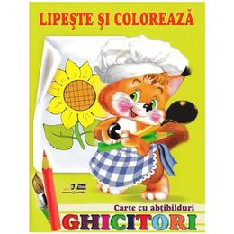 Ghicitori - Veverita - Lipeste si coloreaza. Carte cu abtibilduri, editura Biblion