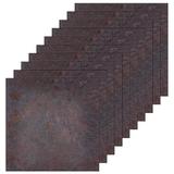 Set 10 Placi de Pardoseala Marmura Autoadeziva Mica Teno®, suprafata acoperire 0.93 mp, reutilizabile, adeziv puternic, anti-aderente, waterproof, aspect modern, 30.5 x 30.5, rosu/negru