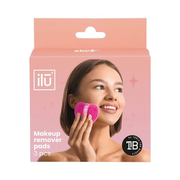 Dischete Reutilizabile pentru Indepartarea Machiajului - Ilu Makeup Remover Pads, roz, 3 buc