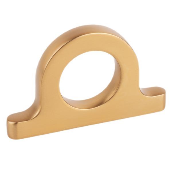 Buton pentru mobila Omega, finisaj alama cava periata, L:62.5 mm