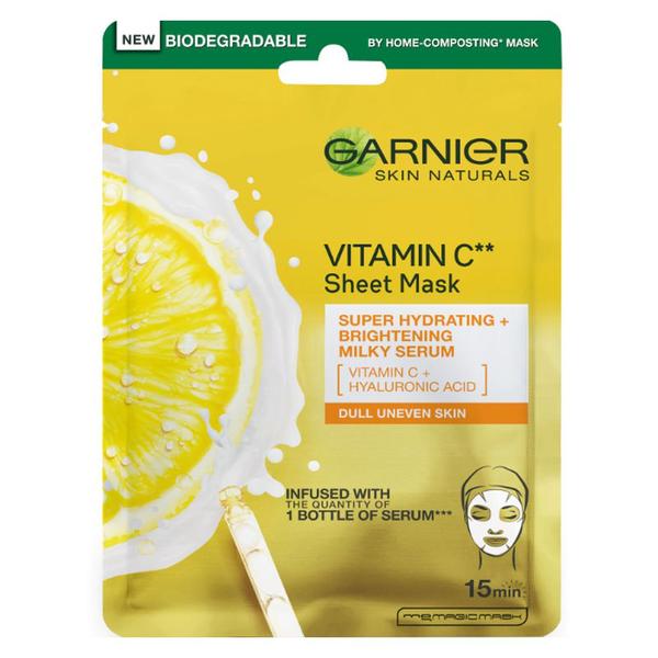 Masca Servetel pentru Hidratare si Iluminare - Garnier Skin Naturals Vitamin C Sheet Mask, 28 g