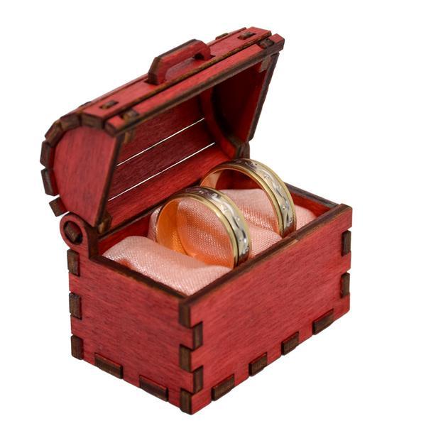 Cufar rosu, Piksel, cutie pentru inel logodna - verighete nunta personalizat