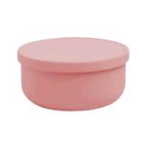 Caserola rotunda cu capac din silicon pentru mancare, Roz, 13 cm