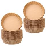 Set 1000 Bucati Hartie de Copt pentru Air Fryer Teno®, friteuza, unica folosinta, 20x16x4.5 cm, rotund, maro