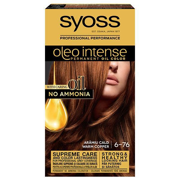 SHORT LIFE - Vopsea de Par Demi-permanenta - Syoss Professional Performance Oleo Intense Permanent Oil Color, nuanta 6-76 Aramiu Cald