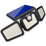 Lampa Solara Tripla 72 Led-uri Teno®, senzor de miscare, 3 moduri de iluminare, protectie IP67, Waterproof, exterior, negru
