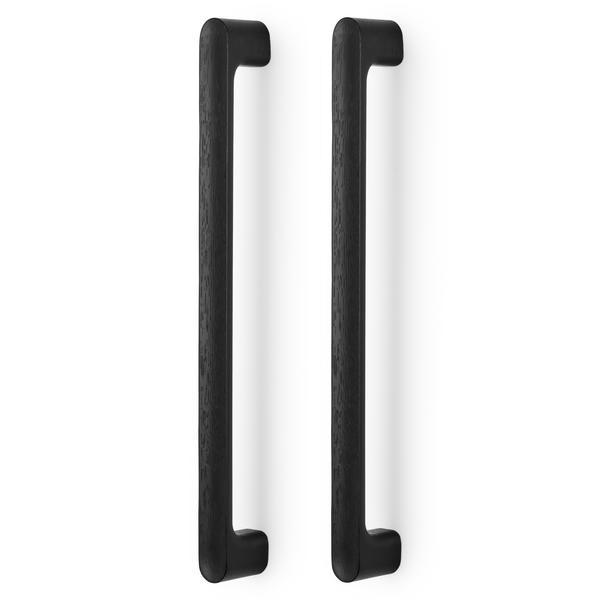Set manere spatiale double Luv Wood Big, finisaj frasin negru mat lacuit, L:418,5 mm