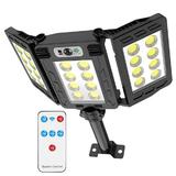 Lampa Solara Stradala 24 Led-uri Teno®, tip bec, 3 capete, control prin telecomanda, Waterproof, exterior, negru