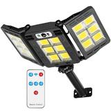 Lampa Solara Stradala 18 Led-uri Teno®, 3 capete, control prin telecomanda, senzor de miscare, Waterproof, exterior, negru