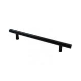 Maner metalic cilindric pentru mobilier, model FI 12, stil modern/minimalist, distanta dintre gauri 256 mm, finisaj negru mat