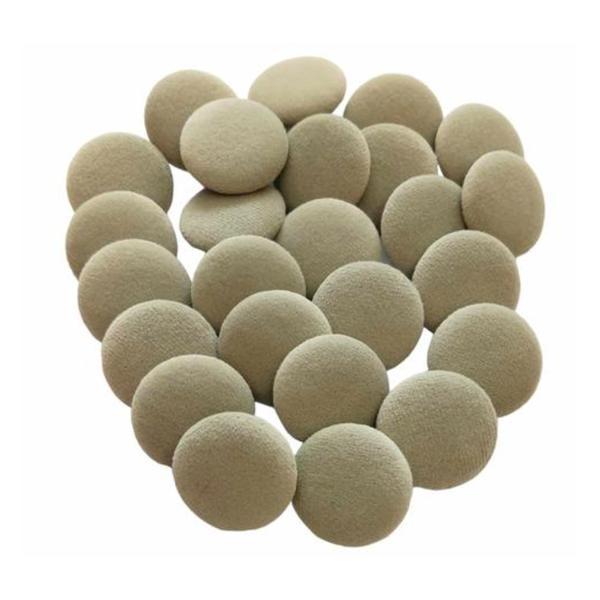 Set 25 nasturi metalici cu picior rotunzi, imbracati in catifea verde deschis 2.5 cm marimea 40