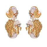 Cercei Callie, aurii, statement, decorati cu perle - Colectia Universe of Pearls