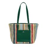 Geanta Verde Shopper Combinata