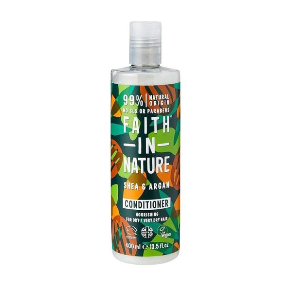 Balsam Natural Hranitor cu Unt de Shea si Ulei de Argan pentru Par Normal/ Uscat - Faith in Nature Shea & Argan Normal/Dry Hair, 400 ml