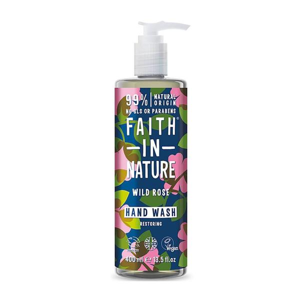 Sapun Lichid Natural Reparator cu Trandafir Salbatic - Faith in Nature Hand Wash Wild Rose Restoring, 400 ml