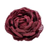 Brosa floare bujor grena bordo din voal 7.5 cm, Diana, Corizmi