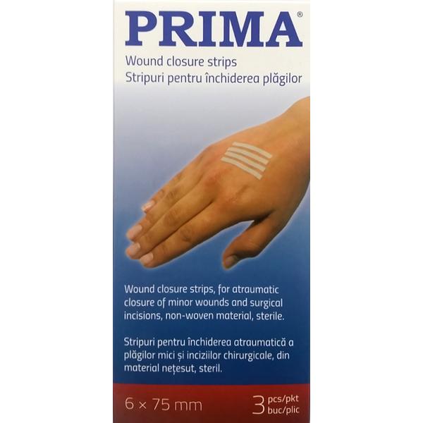 Stripuri pentru inchiderea atraumatica a plagilor Prima, 6 x 75mm, 150 buc