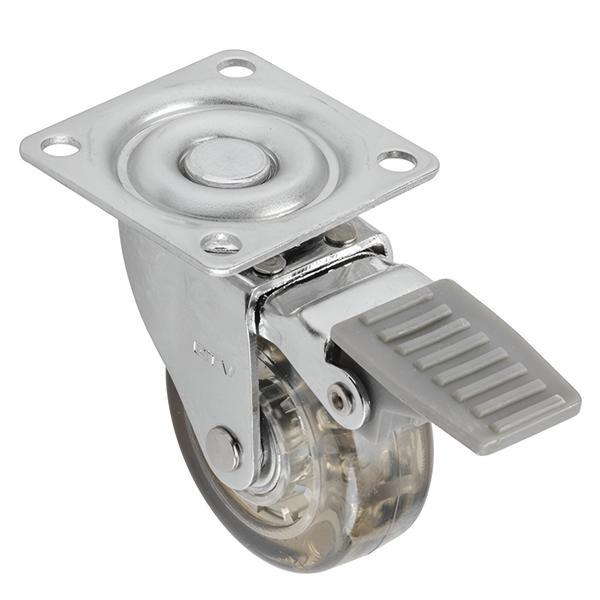 Rotila silicon cu frana, fumurie, D:50 mm