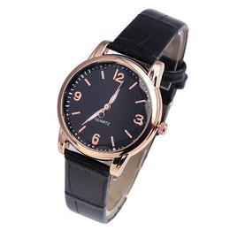 Ceas de dama elegant geneva, curea piele, model negru