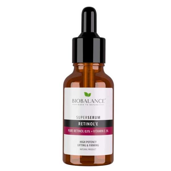Super Serum Retinol’E cu Retinol Pur 0,3 + Vitamina E 2%, Anti-Imperfectiuni, pentru Fermitate - Bio Balance, 30 ml