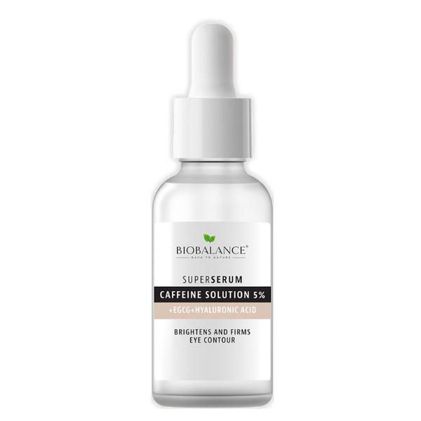 Super Serum Contur Ochi cu Cafeina 5% + EGCG + Acid Hialuronic, Impotriva Cearcanelor si Ridurilor - Bio Balance, 30 ml