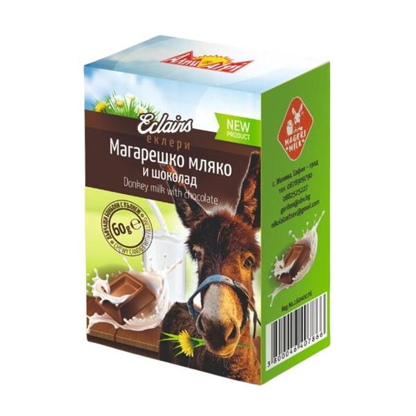 Bomboane Umplute cu Lapte de Magarita - Alpi Eclairs Donkey Milk with Chocolate, 60 g