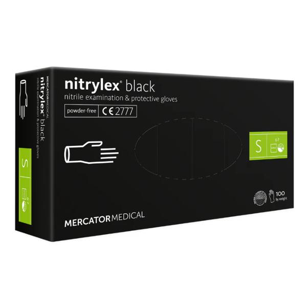 Manusi de Examinare Negre - Nitrylex Black Nitrile Examination & Protective Gloves, Marime S, 100 buc