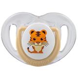 Suzeta cu Design Ortodontic din Silicon si Cutie de Depozitare - Mamajoo Tigru & Cutie Ecru, 6 m+, 1 buc