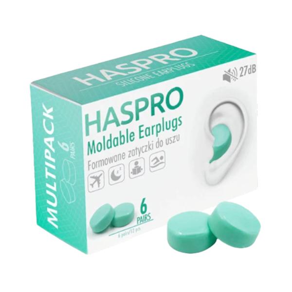Set Dopuri pentru Urechi Mold 6P - Haspro Moldable Earplugs, Mint, 12 buc