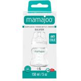 Biberon 150 ml & Tetina Anti-Colici nr. 1/ S - Mamajoo Silver, 1 buc