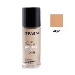 Fond de ten PAESE matifiant- Liquid Powder Double Skin Matt nr 40M Dark Beige 30 ml