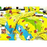 Lenjerie de pat pentru copii Snoopy, viu colorata, bumbac 100%, 3 piese - Casa New Fashion