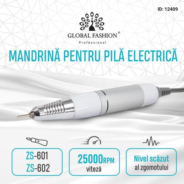 Mandrina pentru freza electrica unghii, pentru modelele ZS-601, ZS-602, 25000 rpm, alba