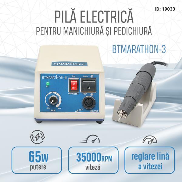 Pila electrica BtMarathon 3 pentru manichiura si pedichiura, 35000 rpm, 65 watt