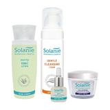 Set pentru ten uscat, sensibil - mic - Solanie ( Spuma demachianta 200 ml + Lotiune tonica 150 ml + Gel contur ochi 15 ml + Crema zi 50 ml )