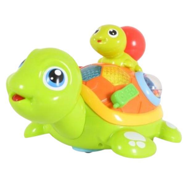 Jucarie Interactiva, Broasca Testoasa Cu Pui, Cu Lumini Si Sunete Hola Toys