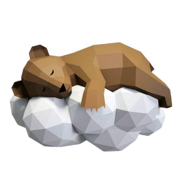 Kit hartie 3D macheta de asamblat, miniatura, Sleeping Bear, DIY