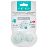 Set Suzete cu Design Ortodontic din Silicon si Cutie de Demozitare - Mamajoo Verde Praf, 0 m+, 2 buc