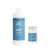 Pachet Impotriva Caderii Parului - Wella Professionals: Sampon Invigo Scalp Balance Deep Cleansing 1000 ml + Tratament Fiole Invigo Scalp Balance 8 x 6 ml
