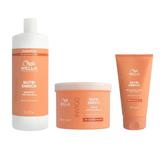 Pachet Intens Nutritiv pentru Par Uscat si Deteriorat - Wella Professionals Invigo Nutri-Enrich: Sampon 1000 ml + Masca 500 ml + Crema Frizz Control 150 ml