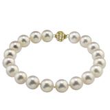 Bratara Kaskadda cu Perle Naturale Japoneze Akoya, AAA, de 7-7,5 mm cu Inchizatoare Sferica din Aur Galben de 14 karate, Kaskadda