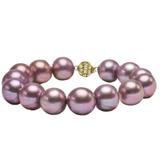 Bratara Kaskadda cu Perle Naturale Edison Lavanda, Calitate Premium AAA, Perle Rare Gigant de 10-12 mm si Aur Galben de 14k, Kaskadda